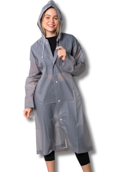 Kadın Erkek Yağmurluk Kapüşonlu Çıtçıtlı Eva Gri Yağmurluk BYMMRC881R05 fiyatları