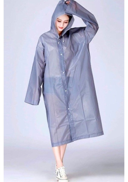 Kadın Erkek Yağmurluk Kapüşonlu Çıtçıtlı Eva Gri Yağmurluk BYMMRC881R05 indirimleri
