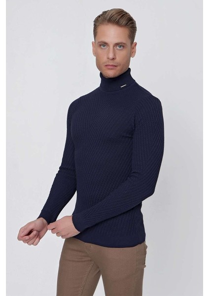Tr 848 Slim Fit Lacivert Klasik Triko modelleri
