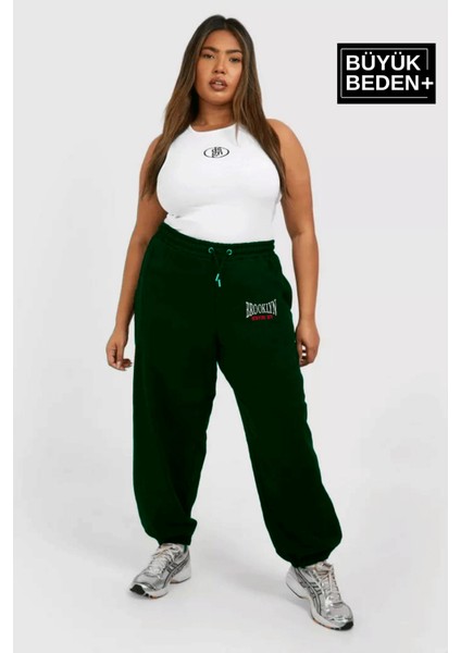 Kadın Büyük Beden Paça Lastikli Buyuk Brooklyn Baskılı Ince Eşofman Altı SPR24BEAK49 modelleri