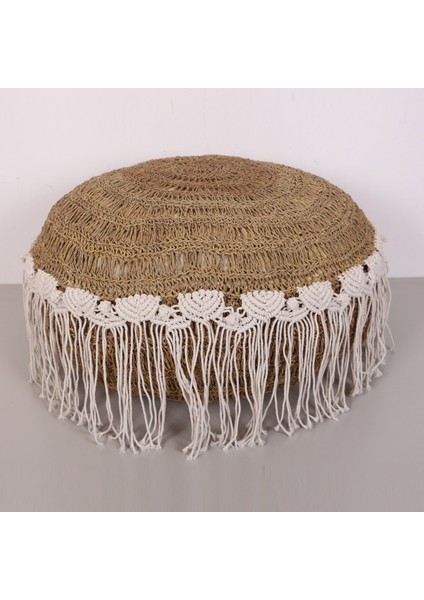 Mylamp Haymana Rafya Makrome Saçaklı Puf 65X35