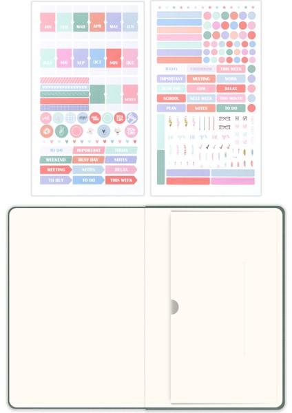 A5 Keten Süresiz Planlayıcı Ajanda Yeşil modelleri