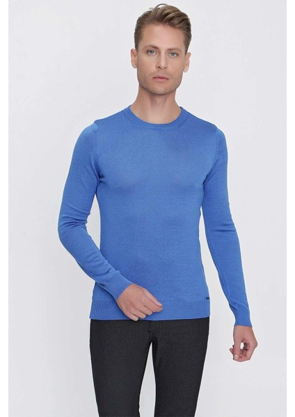 Tr 840 Slim Fit Mavi Klasik Triko fiyatları
