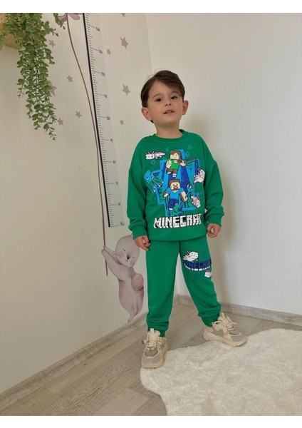 Erkek Mınecraft Baskılı Eşofman Takımı modelleri