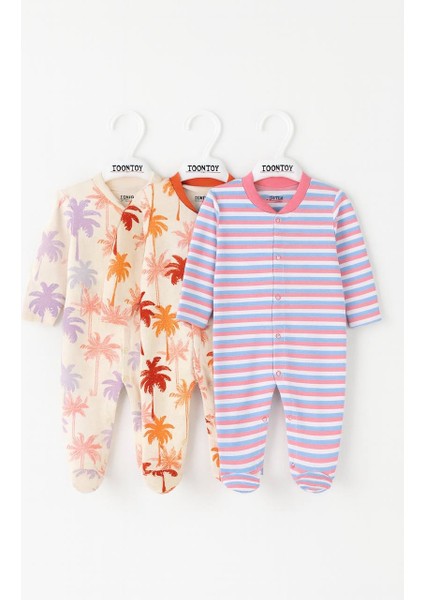 Unisex Çok Desenli 3 Lü Patikli Tulum