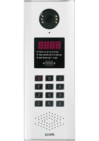 Pratikplus Görüntülü Dijital Tuşlu Zil Paneli Şifre ve Temassız Kartlı Kapı Açtırma
