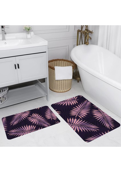 Dijital Baskı Modern Banyo Halısı Ikili Banyo Paspası LNA5220 100X60+60X50 cm