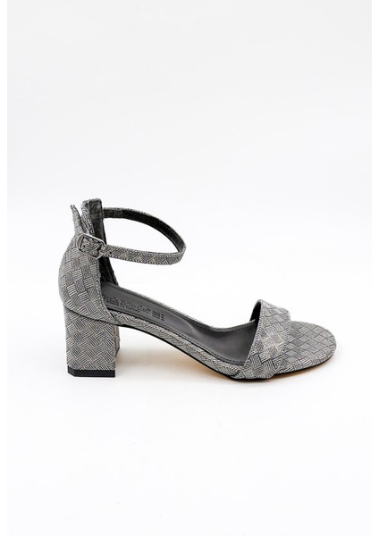 Kalın Topuklu Kadın Abiye Ayakkabı PM09 Platin