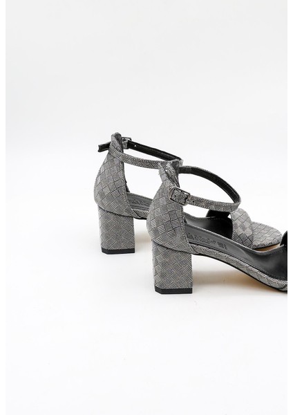 Kalın Topuklu Kadın Abiye Ayakkabı PM09 Platin fiyatları
