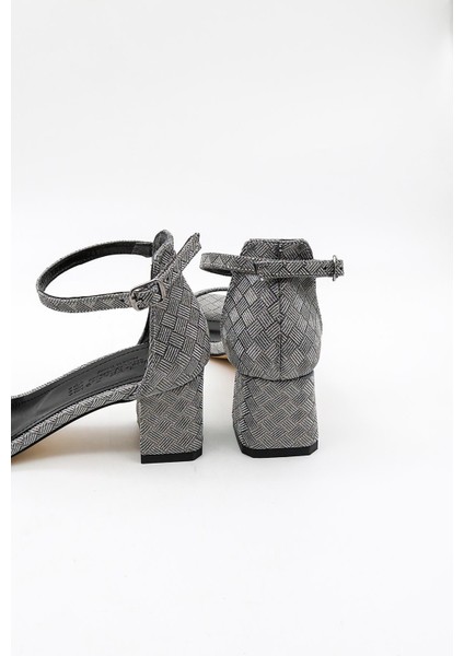 Kalın Topuklu Kadın Abiye Ayakkabı PM09 Platin modelleri