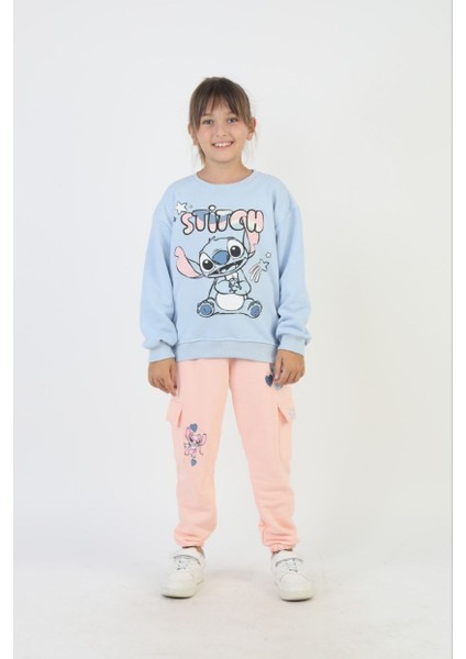 Kız Lılo Stitch Kargo Cepli Eşofman Takımı
