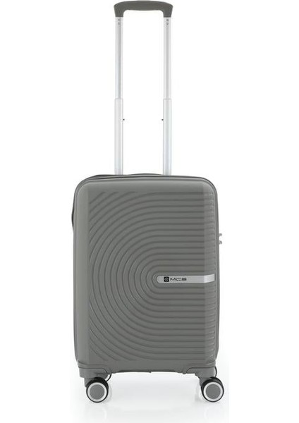 V374 Ultra Hafif Plastik Materyal Polipropilen Kabin Boy Valiz - Gri