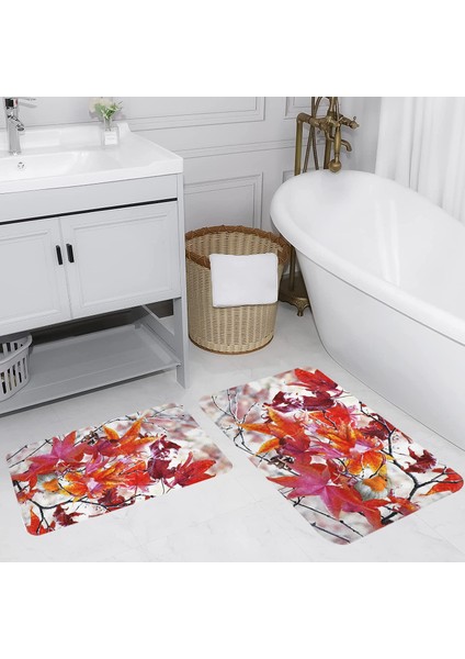 Dijital Baskı Modern Banyo Halısı Ikili Banyo Paspası LNA5053 100X60+60X50 cm