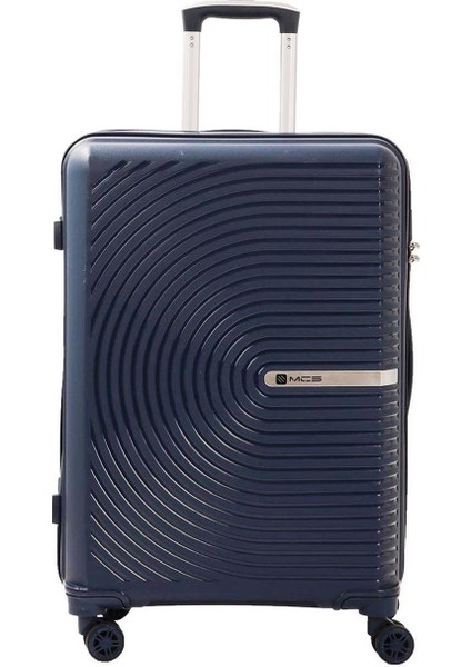 V374 Ultra Hafif Plastik Materyal Polipropilen Büyük Boy Valiz - Lacivert