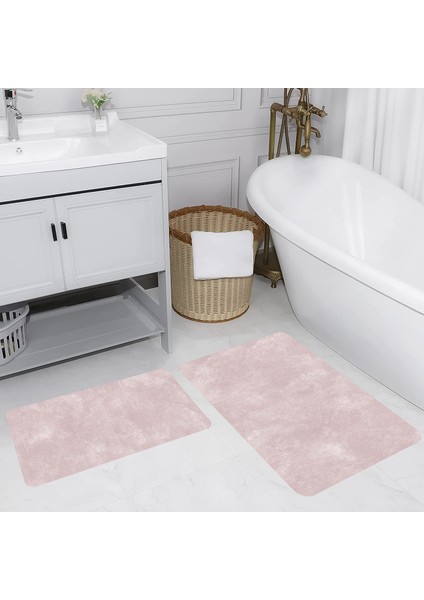 Dijital Baskı Modern Banyo Halısı Ikili Banyo Paspası LNA5214 100X60+60X50 cm