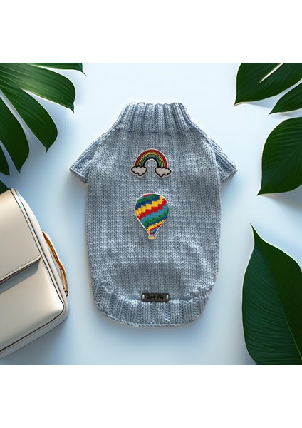 Köpek Için Gökkuşağı Balonu Açık Mavi Kazak