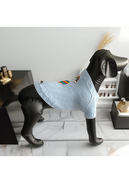 Köpek Için Gökkuşağı Balonu Açık Mavi Kazak indirimleri