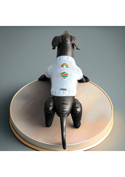 Köpek Için Gökkuşağı Balonu Açık Mavi Kazak