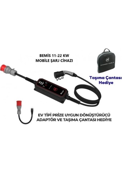 11 - 22 Kw Pro Mobil Araç Şarj Aleti 5 Metre BEV-2331-0001