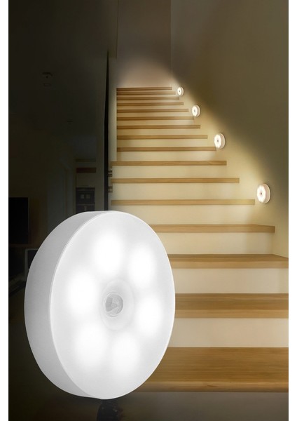 Hareket Sensörlü USB Şarjlı LED Işık Lamba-Oda, Mutfak, Salon ve Merdiven Işıklandırma 1 Adet