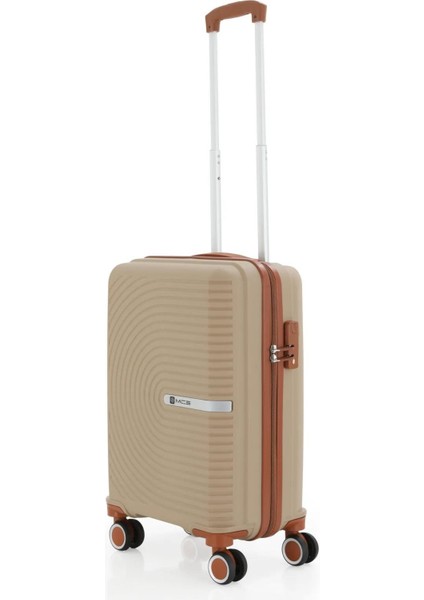 V374 Ultra Hafif Plastik Materyal Polipropilen Kabin Boy Valiz - Şampanya Kahve fiyatları