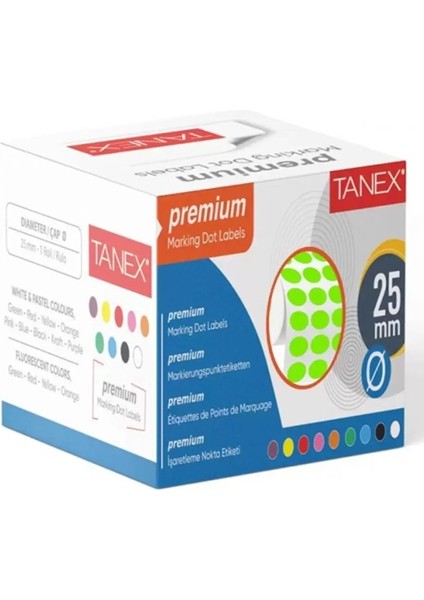 Nokta Etiket 25MM 2500LI Yeşil - 2 Paket