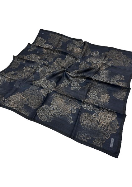 Armine Ipek Eşarp 2026 Kış - 9428-05 Lacivert Sarı Sura