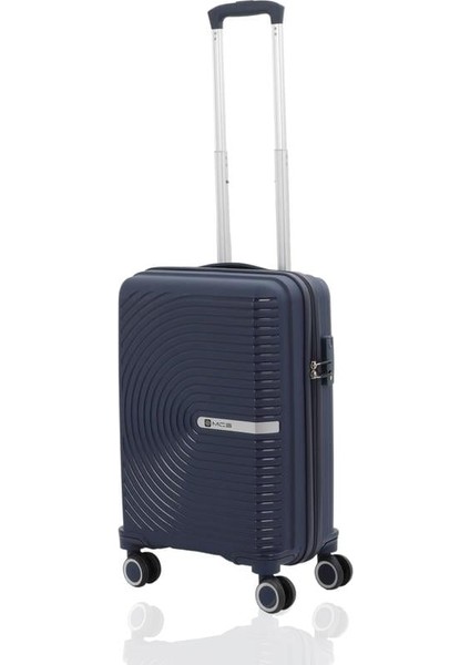 V374 Ultra Hafif Plastik Materyal Polipropilen Kabin Boy Valiz - Lacivert