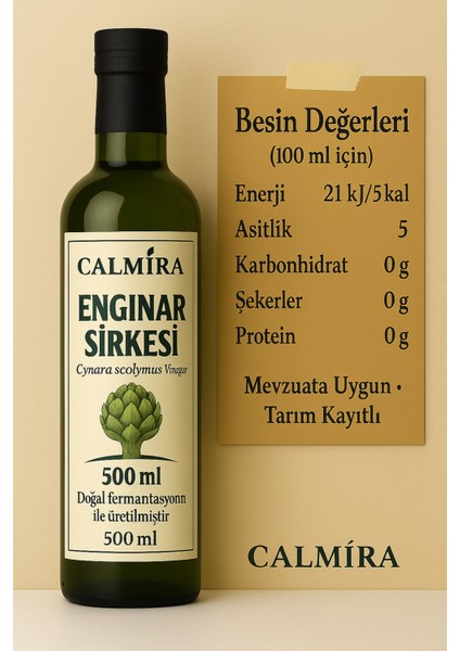 Enginar Sirkesi 500ML Doğal Fermantasyon (Natural Fermentation Artichoke Vinegar)