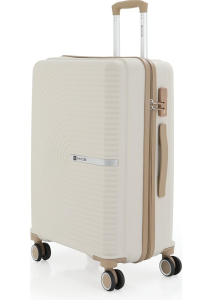 V374 Ultra Hafif Plastik Materyal Polipropilen Büyük Boy Valiz - Kemik Şampanya fiyatları