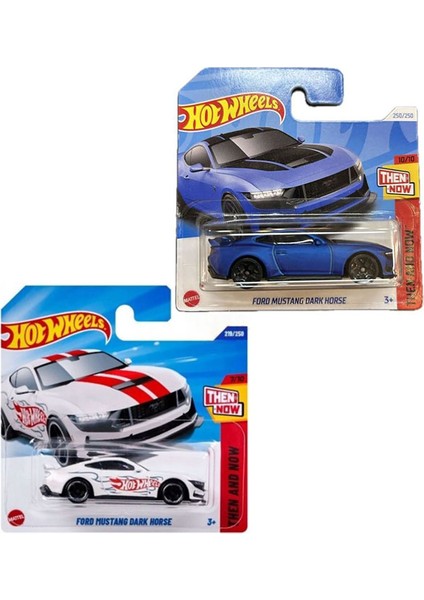 2 Araç Hot Wheels Ford Mustang Dark Horse Set - Lacivert & Beyaz (1/64)