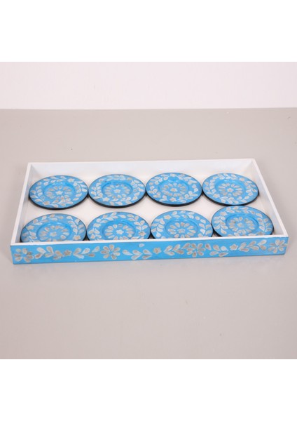 Mylamp Pure Sedefli 45X25X4 Cm. Tepsi ve 12 Li Sedefli Çay Tabağı fiyatları