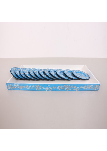 Mylamp Pure Sedefli 45X25X4 Cm. Tepsi ve 12 Li Sedefli Çay Tabağı fırsatları