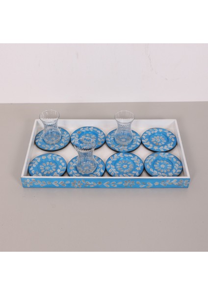 Mylamp Pure Sedefli 45X25X4 Cm. Tepsi ve 12 Li Sedefli Çay Tabağı indirimleri