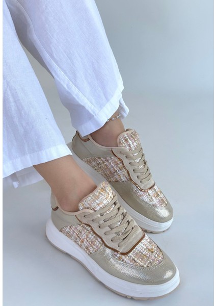 Bej Bağcıklı Kadın Spor Ayakkabı fiyatları