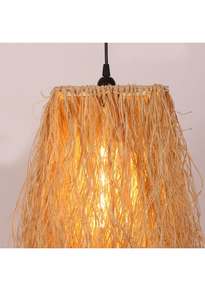Mylamp Yaygın Doğal Rafya Tekli Avize 18X65 cm modelleri