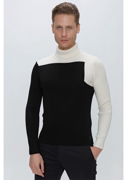 Tr 842 Slim Fit Siyah Klasik Triko