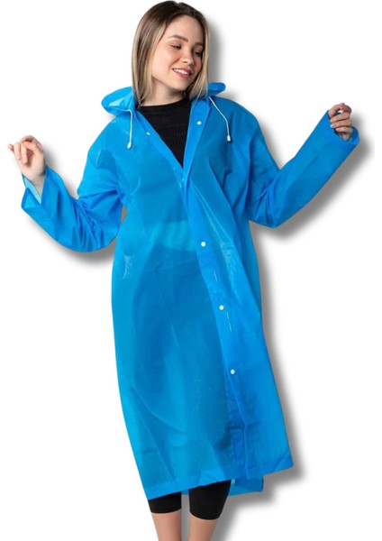 Kadın Erkek Yağmurluk Kapüşonlu Çıtçıtlı Eva Mavi Yağmurluk BYMMRC881R08 fiyatları