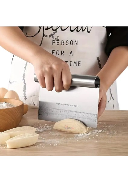 Paslanmaz Lüks Çelik Hamur Kesme Aparatı Çelik Kesici Kazıyıcı Pasta ve Kek Şekillendiren Spatula