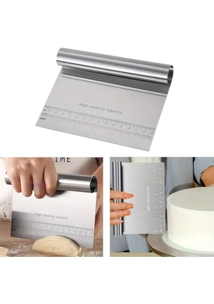 Paslanmaz Lüks Çelik Hamur Kesme Aparatı Çelik Kesici Kazıyıcı Pasta ve Kek Şekillendiren Spatula fiyatları