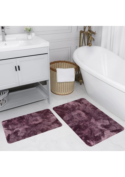 Dijital Baskı Modern Banyo Halısı Ikili Banyo Paspası LNA5195 100X60+60X50 cm