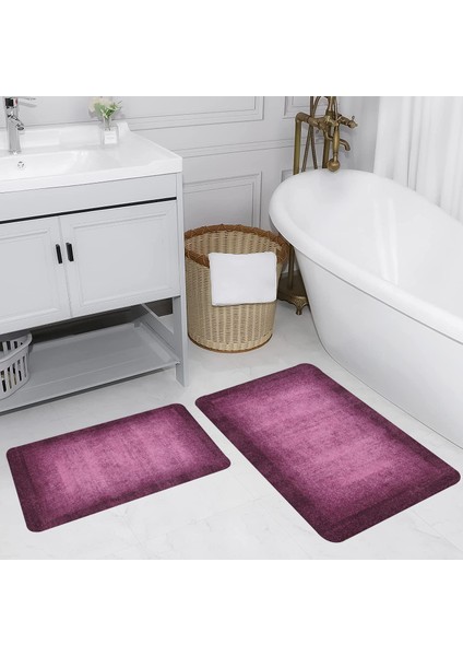 Dijital Baskı Modern Banyo Halısı Ikili Banyo Paspası LNA5199 100X60+60X50 cm