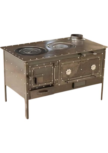 Kalın Tabzon Kuzine Soba 3 mm Çok Amaçlı Bahçe Tipi Kuzine Soba Özel El Yapımı Soba