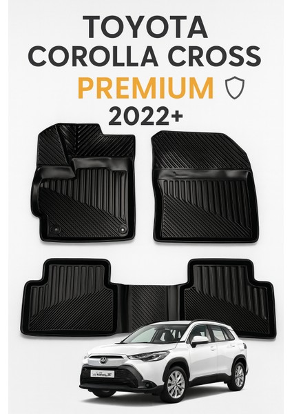 Toyota Corolla Cross 2022 Sonrası Uyumlu 3D Kauçuk Oto Paspas – Premium Seri