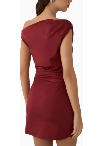 Mini Phare Dress, Fırfırlı Mini Elbise, Omuzdan Düşük Yaka, Günlük ve Gece modelleri