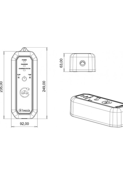 3,7 - 7,4 Kw Mono Mobil Araç Şarj Aleti - 5 Metre fırsatları