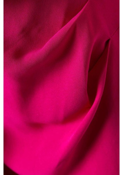 Saten Maxi Elbise - Mor - %70 Asetat %30 Polyester - Drapeli Kaban Kol & Açık Sırt fırsatları