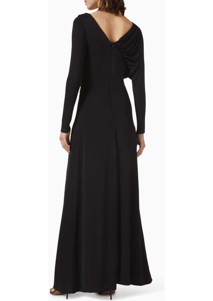 Daphne Maxi Elbise - Asimetrik Yaka, Uzun Kollu, Şık ve Zarif Tasarım modelleri