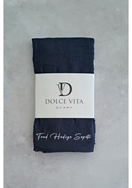 Bambu Kraş Şal Koyu Lacivert