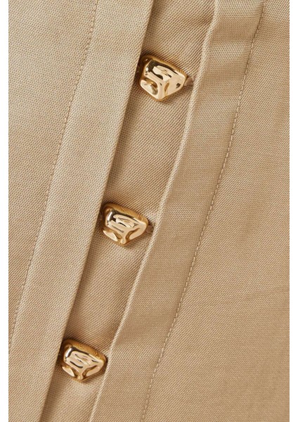 Bej Cinderford Mini Elbise - Viskoz Karışımı - Yüksek Kalite Kumaş ile Şıklık fırsatları